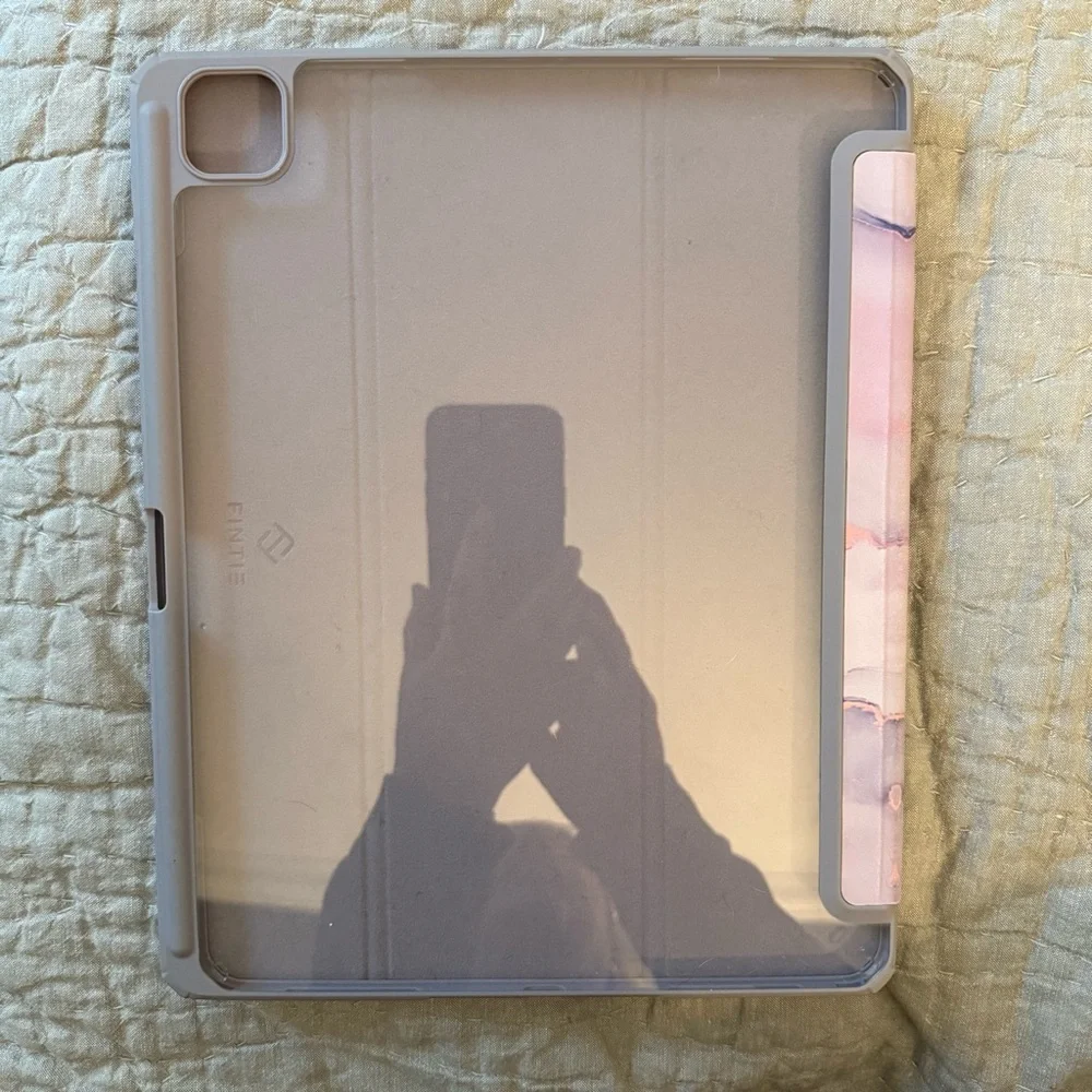 Purple Marble Tablet Case with Rose Gold Accents